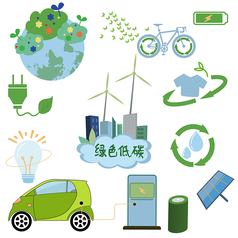 可商用绿色低碳节能环保海报插画设计ai源文件矢量素材